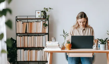 Woman working on computer