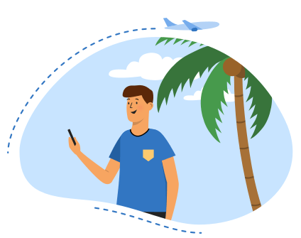 Planning a vacation using a mobile app